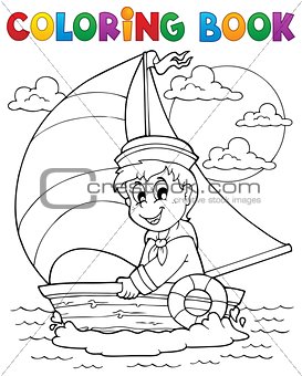 Coloring book sailor theme 1