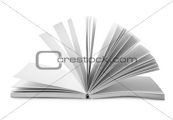 Book with fanned pages isolated