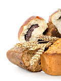 Collection of different bread isolated