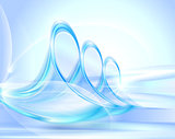 Abstract blue background with glass swirles