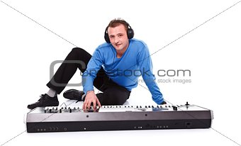 Man with synthesizer