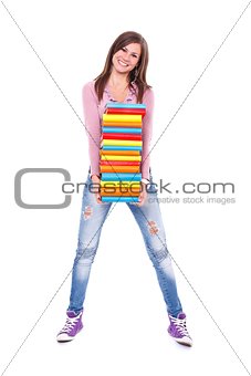 Woman carrying books