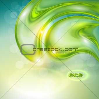 Abstract green background with water drops