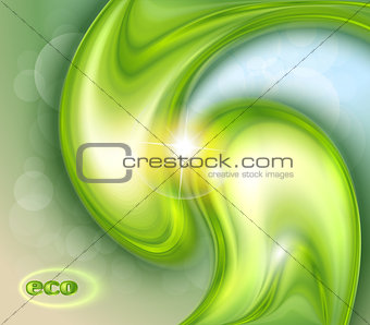Abstract green background with water drops