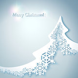Abstract Christmas Background with paper christmas tree