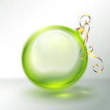 Transparent green glass Christmas Ball