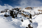 Rocky Mountains on the Skiing Resort of Arabba, Dolomites Alps, 