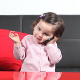 Casual baby on the phone