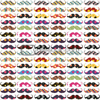 Mustache pattern with polka dots