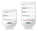 Login form website interface design element