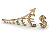 Illustration of increasing profits euro