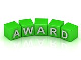 Award of text in green cubes