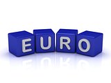 EURO word on blue cubes 