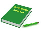 Green book of business on the Internet and a green pen