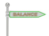3d rendering of sign with gold "BALANCE"