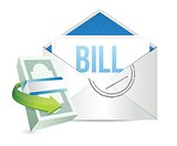 envelope and bill documents illustration design