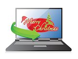 laptop computer - Christmas illustration design