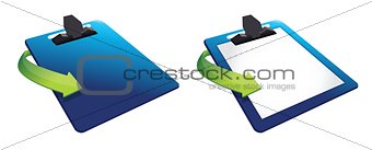 Clipboard with a sheet of paper