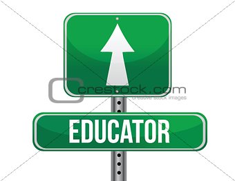 educator road sign illustration design