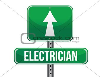 electrician road sign illustration design