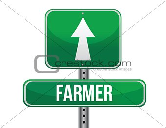 farmer road sign illustration design