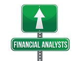 financial analyst road sign illustration design