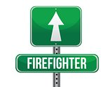 firefighter road sign illustration design