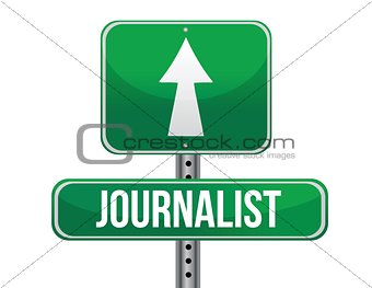 journalist road sign illustration design