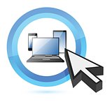 technology button and cursor illustration