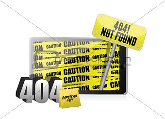 404 error display on a tablet