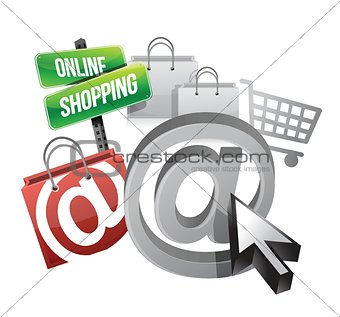 online shopping illustration concept
