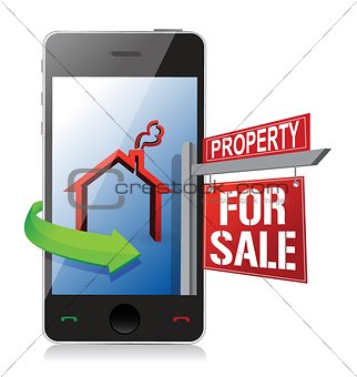 smartphone real estate search and buy concept