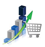 shopping cart graph business illustration design