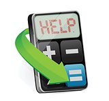 calculator displays the word Help illustration