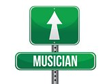 musician road sign illustration design