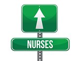 nurses road sign illustration design over