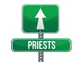 priest road sign illustration