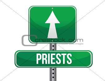 priest road sign illustration