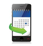 phone with a calendar on screen illustration