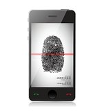 smartphone scanning a finger print illustration