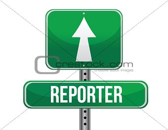 reporter road sign illustration design
