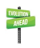 evolution ahead road sign illustration design
