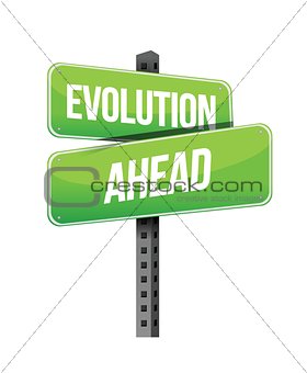 evolution ahead road sign illustration design