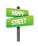 happy street road sign illustration design