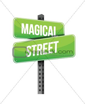 magical street road sign illustration design
