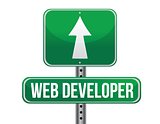 web developer road sign illustration design