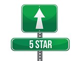 five stars road sign illustration design