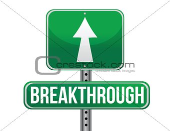 breakthrough road sign illustration design