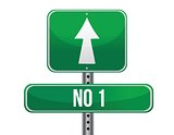 number one road sign illustration design