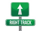 right track road sign illustration design